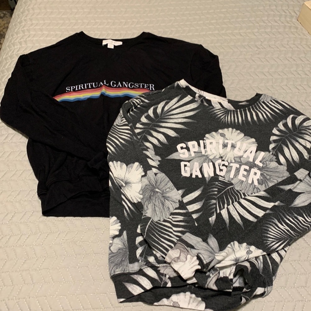 2 Spiritual gangster crew necks